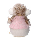 Pupazzo bambina tessuto rosa e bianco cm 16x16xh31