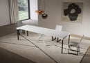 Consolle Allungabile 90-300x40x77 cm Saki Bianco Frassino Gambe Bianche 