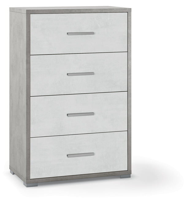 acquista Cassettiera con 4 Cassetti 71x110x41 cm Cemento/Ossido Bianco
