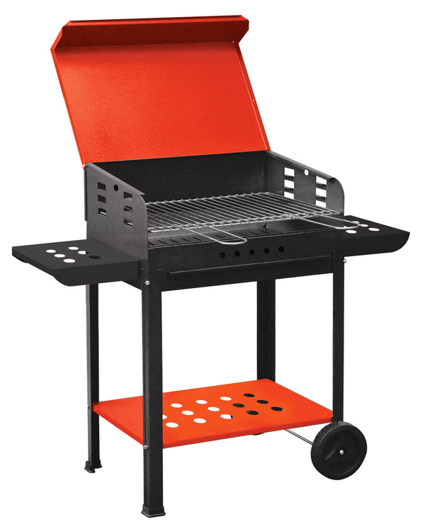 Barbecue a Carbone Carbonella in Acciaio con Ruote Bauer Vanessa Rosso e Nero prezzo