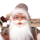 Babbo natale in tessuto marrone cm xh60