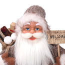 Babbo natale in tessuto marrone cm xh80