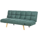 Divano Letto 2 Posti con Braccioli Apertura Clic Clac Imbottitura in Schiuma Verde      