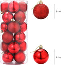 Set 48 Palline Decorative Ø 7 cm per Albero di Natale Rosse