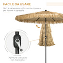 Ombrellone da Giardino Ø265x250 cm in Metallo e Poliestere Cachi