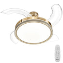 Ventilatore Lampadario da Soffitto 4 Pale Richiudibili Telecomando Luce Ø49 cm in Acciaio ABS e PMMA Bronzo