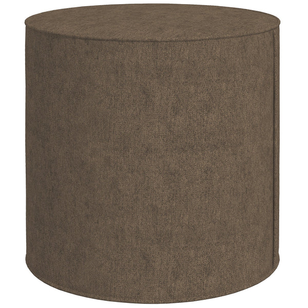 online Pouf Poggiapiedi 41x41 cm Rivestimento Rimovibile Tessuto Effetto Lino Marrone