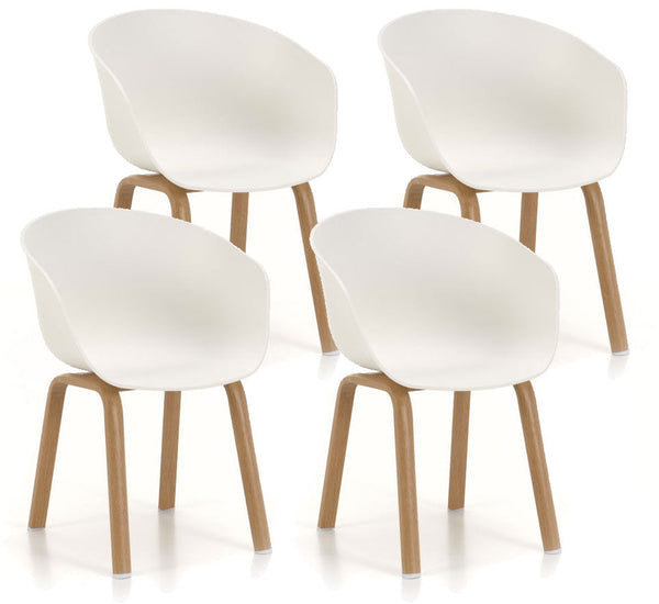 online Set 4 Sedie 58x51x78 cm in Polipropilene Bianco