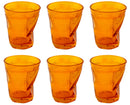 Set 6 Bicchieri Accartocciati 22 cl Ø8 cm in Vetro Pressato Kaleidos Arancioni
