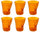 Set 6 Bicchieri Accartocciati 22 cl Ø8 cm in Vetro Pressato Kaleidos Arancioni