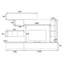 Parete attrezzata Tronador 260 cm beton