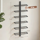 Portabottiglie da Parete 27x10x71 cm per 6 Bottiglie di Vino in Acciaio Nero      