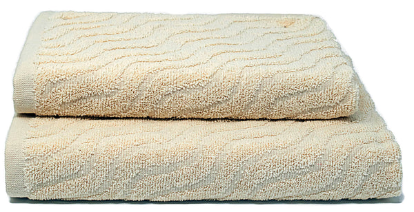 online Set Spugna Asciugamani Ospite + Salvietta Sally Onda Crema