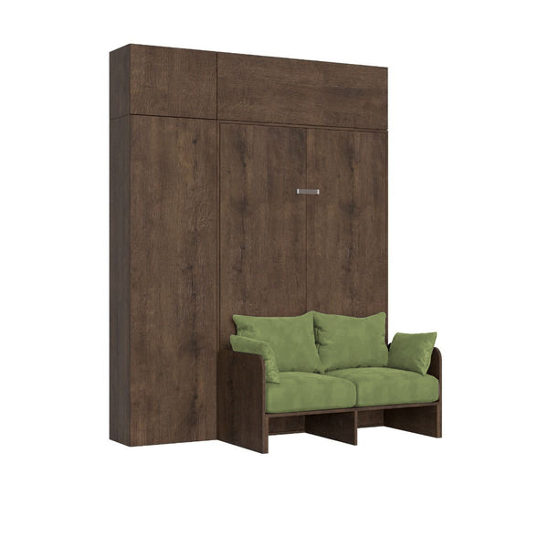 acquista Letto Una Piazza E Mezzo A Scomparsa 120 Kentaro Con Divano E Mobili Noce e Verde