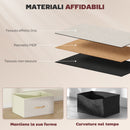 Cassettiera con 8 Cassetti in Tessuto 86x30x94,5 cm Tasche Laterali Portaoggetti Struttura in Acciaio Beige  
