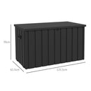 Panca Contenitore da 450L con 2 Rotelle e Maniglie 125,5x61,5x70 cm in Acciaio e PP Grigio Scuro