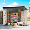 Casetta Box da Giardino 234x132x185 cm con 3 Porte Bloccabili in Acciaio Grigio Scuro      