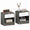 Set 2 Comodini con Cassetto e Ripiano Aperto 39x28x41 cm in Legno Bianco e Grigio Scuro