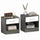Set 2 Comodini con Cassetto e Ripiano Aperto 39x28x41 cm in Legno Bianco e Grigio Scuro