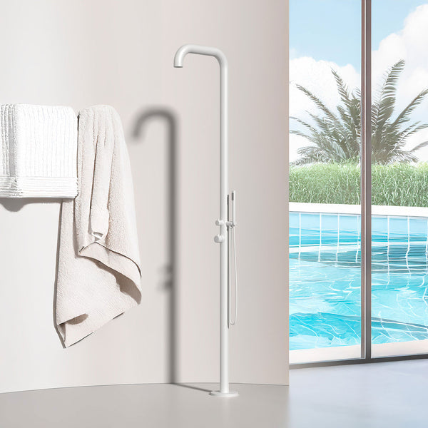 Doccia da Giardino in Acciaio Inox con Miscelatore e Doccino Sined Chia Bianco sconto
