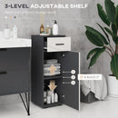 Mobiletto Bagno 1 Cassetto 1 Anta 30x30x82 cm in Truciolato Grigio