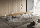 Tavolo Allungabile 140-400x90x74 cm Niket Quercia Natura Gambe Bianche