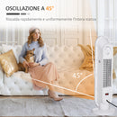 Stufa Elettrica Oscillante 21x21x63.5 cm con Telecomando Timer e 2 Modalità in PP PA e Metallo Bianco e Nero      