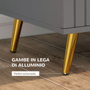 Cassettiera 4 Cassetti Design Moderno 60x40x90 cm in Legno e Alluminio Oro e Grigio Scuro 