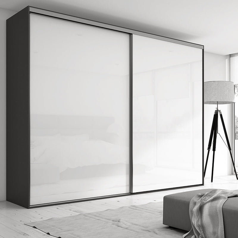 Sistema a Scorrimento Inferiore per Armadio 2 Ante 16 mm con Chiusura Soft Emuca