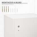 Armadietto per Medicinali 30x20x70 cm con Serratura in Legno e Vetro Bianco