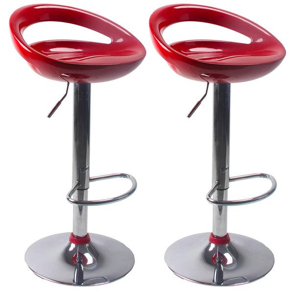 sconto Set 2 Sgabelli con Alzata a Gas e Seduta Girevole in ABS Seattle Rosso Lucido