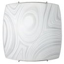 Plafoniera 1xE27 Ganci Cromo Vetro Lastra Bianco Decorato Fantasia E-Energy Martina