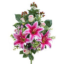 Set 2 Frontale Artificiali Lilium/Rose 54 cm Beige