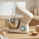 Impastatrice Planetaria 4,5 L 35x22x29 cm a 6 Velocità in Acciaio Inox Plastica e Alluminio Beige e Argento      