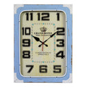Orologio in legno e in metallo azzurro grand hotel rettangolare cm 45x7xh60