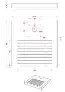 Base Quadrata 40x40x4 cm per Fontane con Ghiera Grande in Cemento Belfer 42/BSE/7.T Tortora