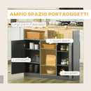 Isola da Cucina con Piano a Ribalta 110x66x97 cm in MDF e Legno Grigio