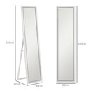 Specchio Illuminato con Luci LED Regolabili e Pulsante Touch 40x5x160 cm in Vetro e MDF Bianco      