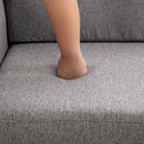 Divano 2 Posti 65x141x78 cm in Legno e Tessuto Lino  Grigio