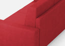 Divano Angolare 6 Posti 286x226x85 cm Sakar in Tessuto Rosso