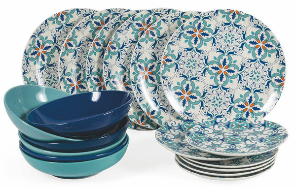 acquista Servizio Piatti 18 Pezzi in Porcellana e Gres Villa d'Este Home Tivoli Porto