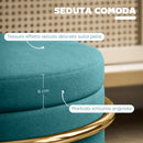Pouf Contenitore Rotondo Ø42x39 cm in Tessuto Effetto Velluto Verde   