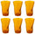 Set 6 Bicchieri Accartocciati 34 cl Ø8 cm in Vetro Pressato Kaleidos Arancioni