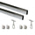Kit Tubo per Armadio 30 x 15 mm Acciaio L 1,15 m Cromato Brillo Acciaio e Zama Emuca