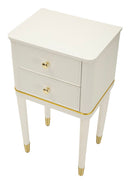 Comodino Camille Bianco 40x30x71 cm in Pino e MDF e Ferro      
