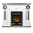 Camino Elettrico da Pavimento 105x120x33 cm Effetto Fiamma 2000W Prometeu & Meridian Bianco/nero