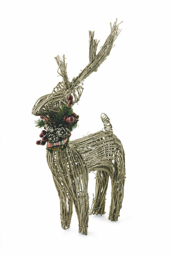 sconto Renna in Rattan 34x11xH56 cm Soriani Oro