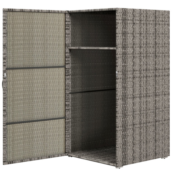 Armadio da Giardino 2 Vani 60x63x120 cm in Rattan PE Grigio online
