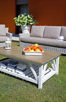 Set Salotto da Giardino in Grey Kubu Sbiancato Divano 2 Poltrone e Tavolino Vorghini Jaipur