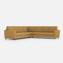 Divano Angolare 7 Posti 288x288x85 cm Yasel in Tessuto Ocra